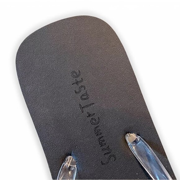 Women's Flip Flops with Clear Jelly Straps - Comfortable Minimalist Thong Sandal - Picture 6 of 8